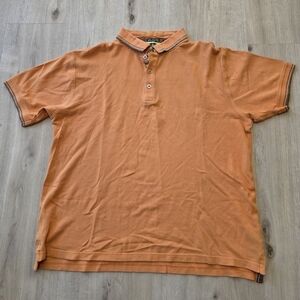 Robert Graham Men's Polo Shirt Size XL Orange